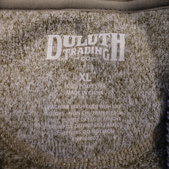 Duluth Trading V neck knit sweater women's extra large heather gray oat - Picture 2 of 10